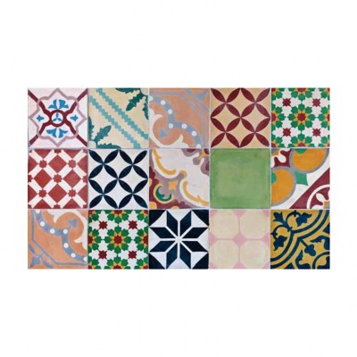 CROMA - Alfombra vinílica estampada Mosaico Color 50X110